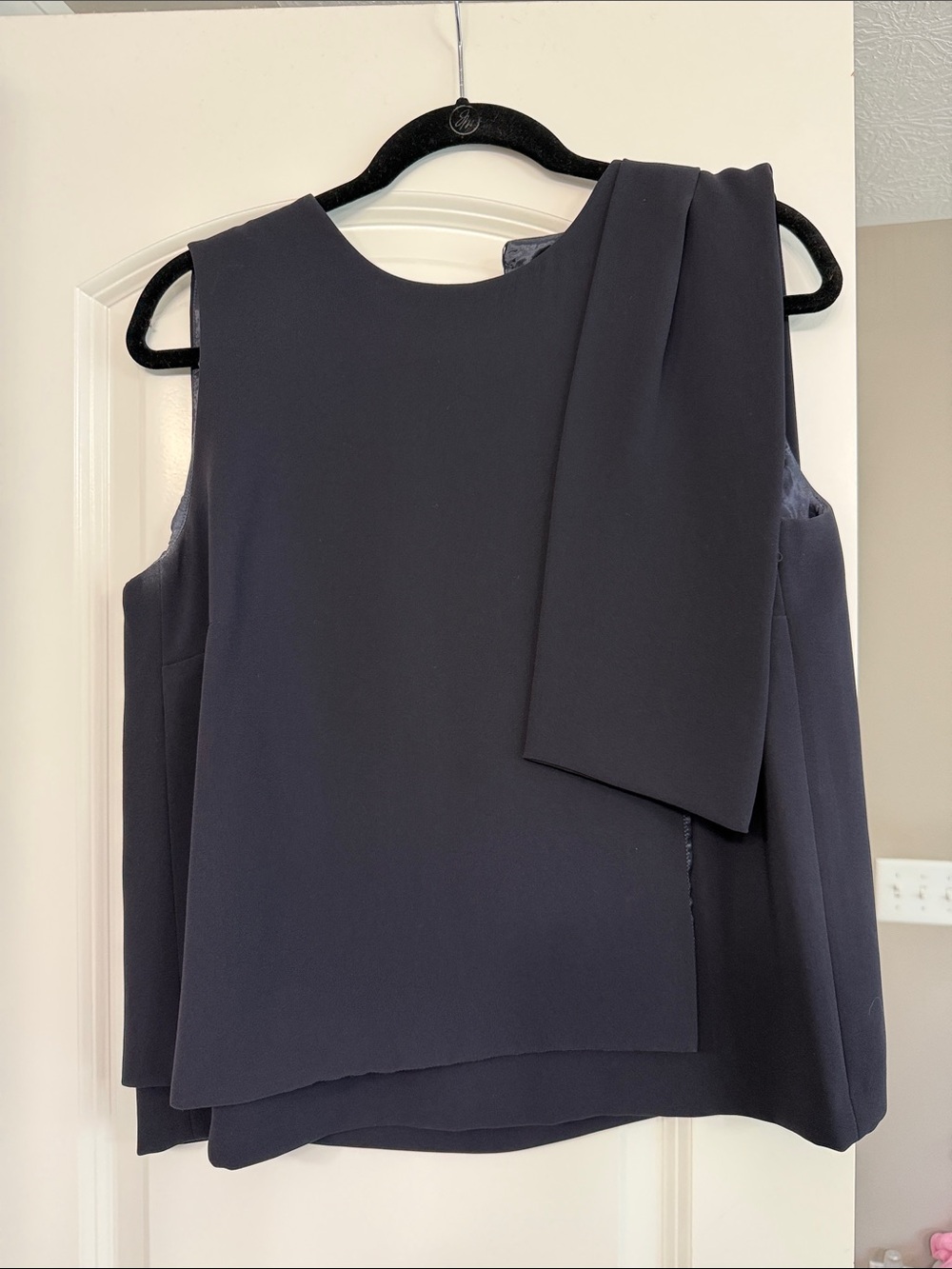 MaxMara Navy Layered Sleeveless Blouse